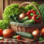 cesto di verdure poggiato su un tavolo che rappresenta il corso di alimentazione e nutrizione