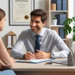 un counselor parla con un cliente nel suo studio, l'immagine rappresenta il corso di scuola di counseling